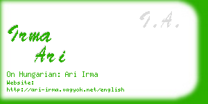 irma ari business card